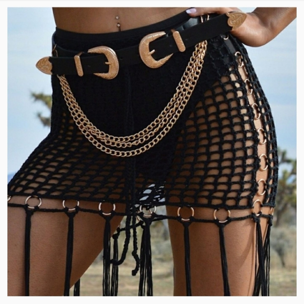 Double Buckle Belt w/ Chains - NWT